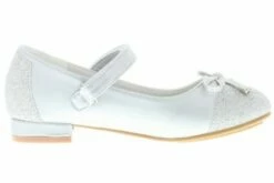 ConWay Kinder Mädchen Ballerinas Glitzer Schleife Blockabsatz Silber -Günstiges Kinderschuhe Geschäft 26250955 06